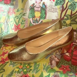 Zara Gold Block Heel